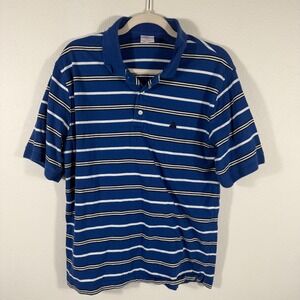 Brooks Brothers 346 Men's‎ Striped Polo Shirt Size L Blue White Black Cotton
